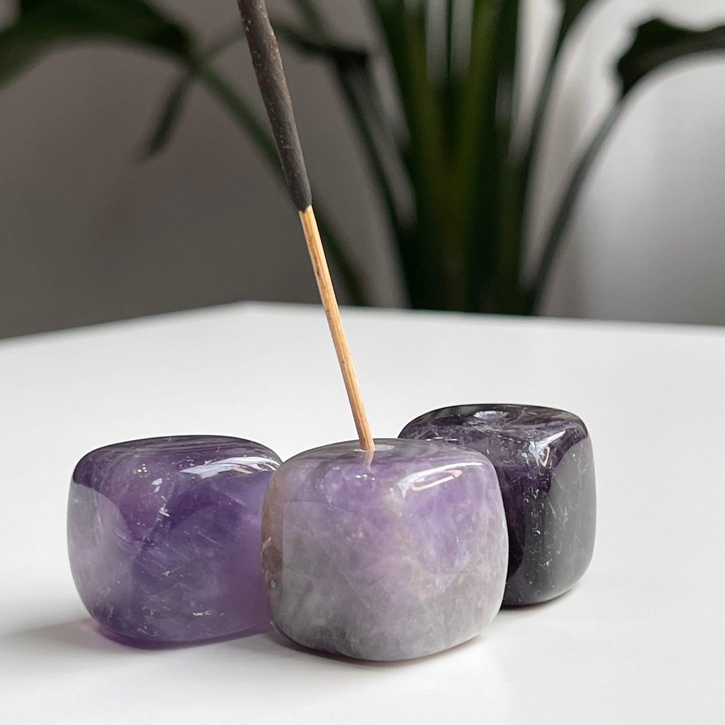 Crystal cube incense holder